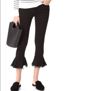 McGuire Bohemia Black Crop Ruffle Kick Flare size 23